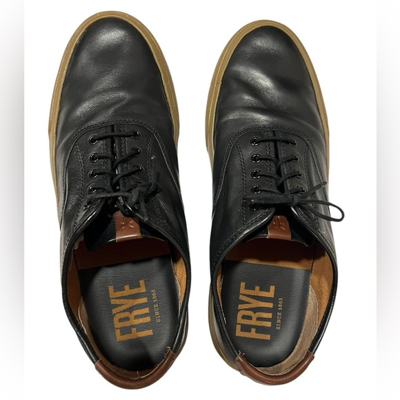 FRYE Ludlow Bal Oxford Sneakers Mens Size 10 Black Leather Shoes, - Picture 6 of 11